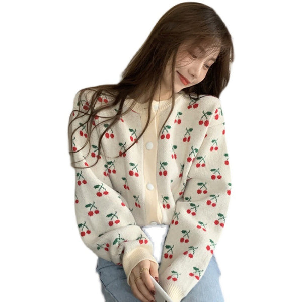 Cherry Jacquard Jacket - WOMONA.COM