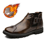 Sleeve Leather Boots Men - WOMONA.COM