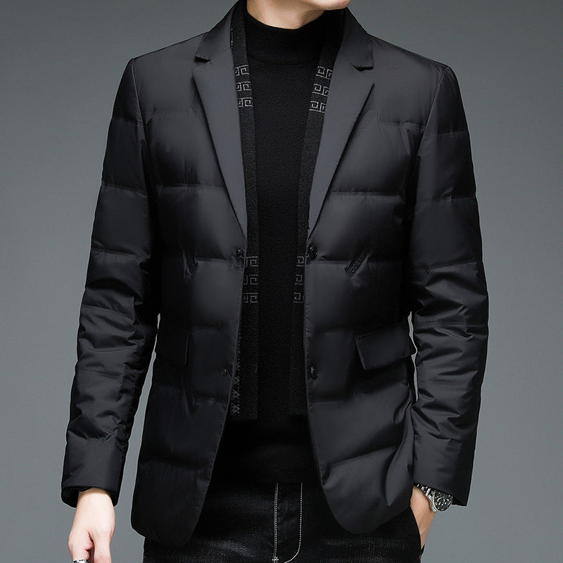 Collar Casual Down Jacket For Men - WOMONA.COM