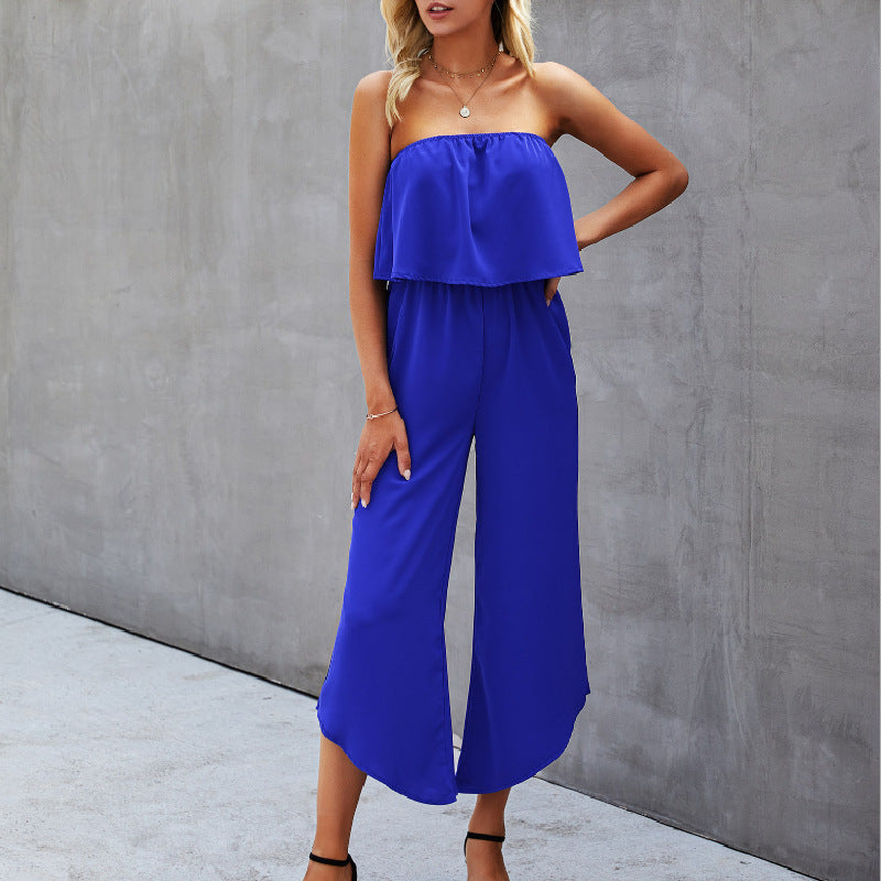 Straight-leg Pants Jumpsuit - WOMONA.COM