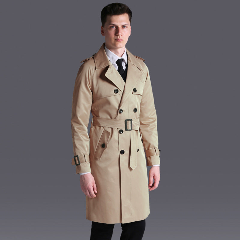 Men's Trench English Double-breasted Coat - WOMONA.COM