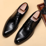 Three-joint Casual Formal Leather Shoes - WOMONA.COM