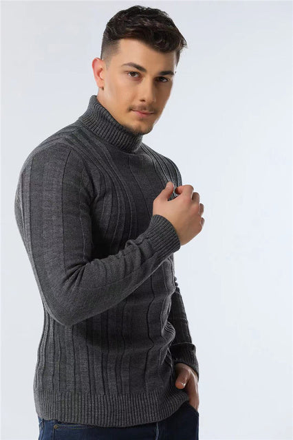 Men's Casual Warm Striped Sweater - WOMONA.COM