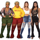 Trend Ripped Plus Size Women's Jeans - WOMONA.COM