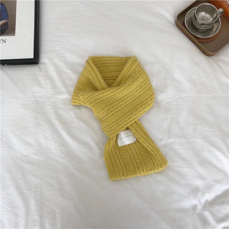 Cashmere Knitted Thickened Cross Warm Scarf - WOMONA.COM