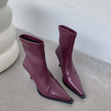 Pointed Toe High-heeled Boots - WOMONA.COM