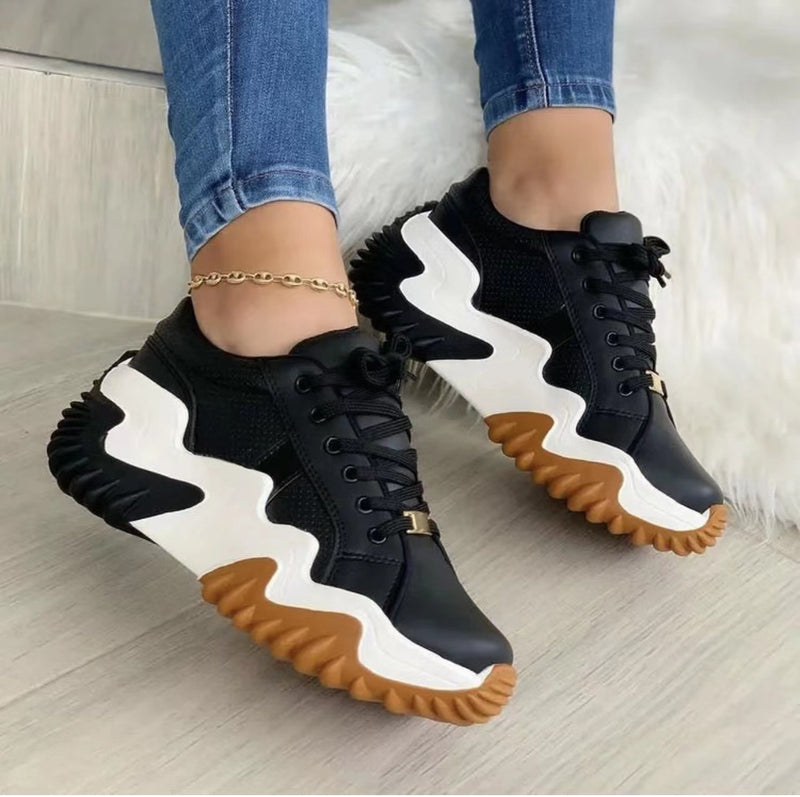 Women Lace-up Sports Sneakers - WOMONA.COM