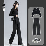 Black Straight Pants - WOMONA.COM