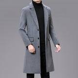 Men Casual Plus Cotton Long Coat - WOMONA.COM