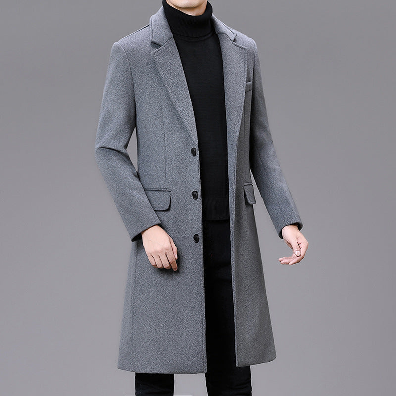 Men Casual Plus Cotton Long Coat - WOMONA.COM