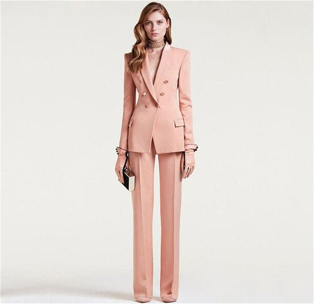 Lady Women Suits Set Spring And Autumn White Peak Lapel - WOMONA.COM