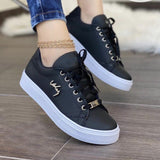 Women Flat Sneakers Breathable Lace-up Shoes - WOMONA.COM