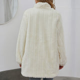 White Winter Floral Jacket - WOMONA.COM