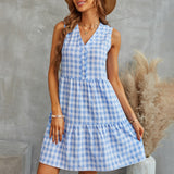 Fashion Plaid Dress - WOMONA.COM