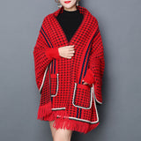 Winter Thickened Houndstooth Shawl - WOMONA.COM