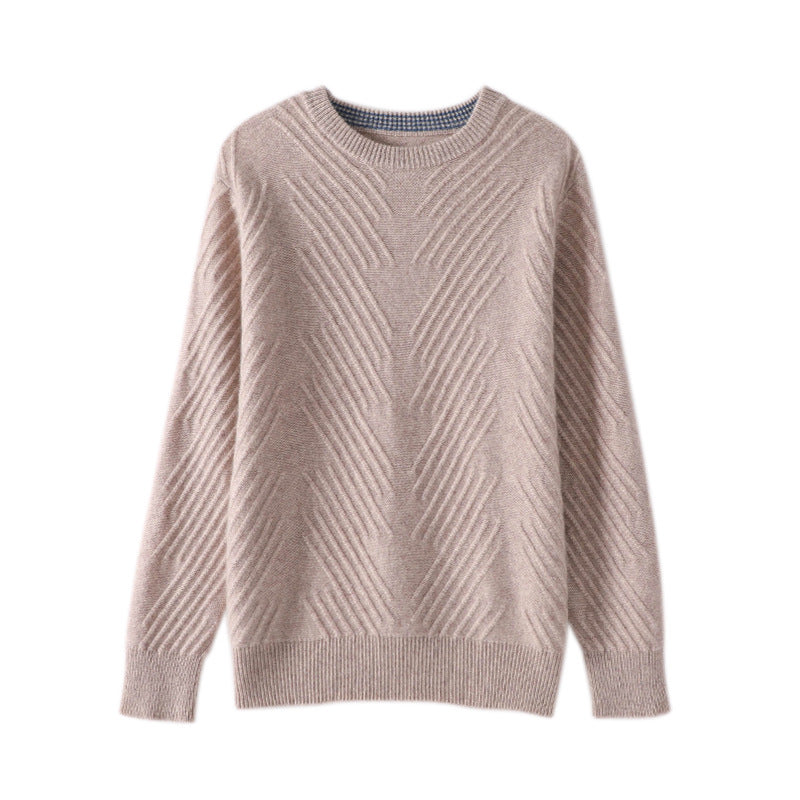 Round Neck Padded Sweater - WOMONA.COM