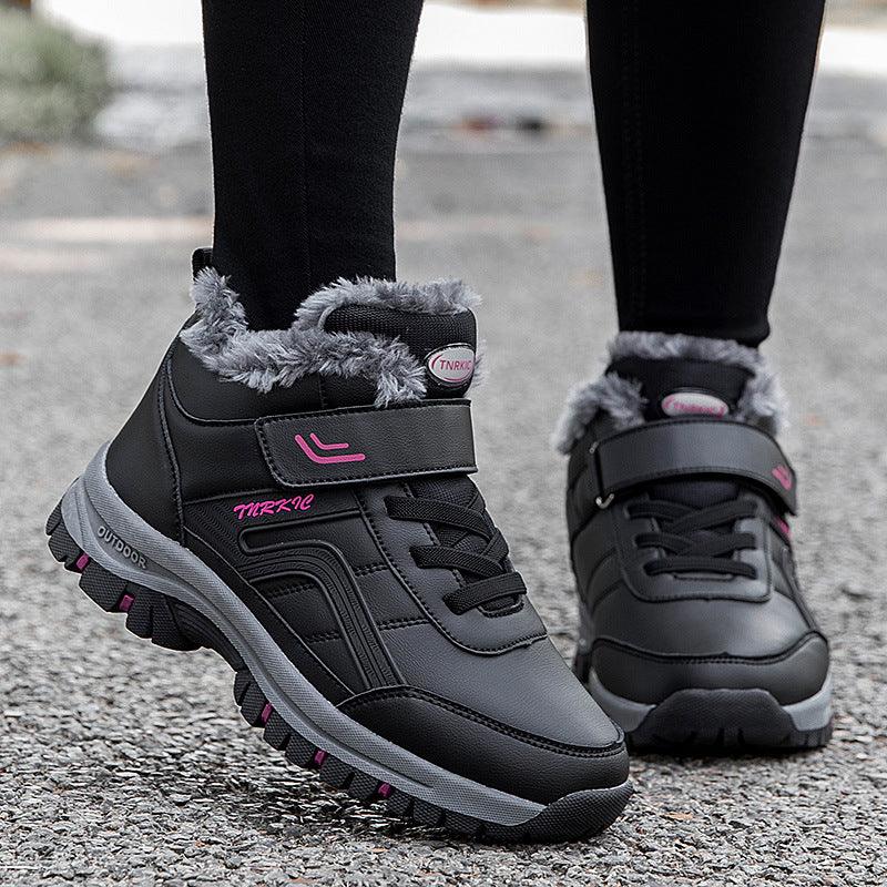 Men Warm Plush Velcro Snow Boots - WOMONA.COM