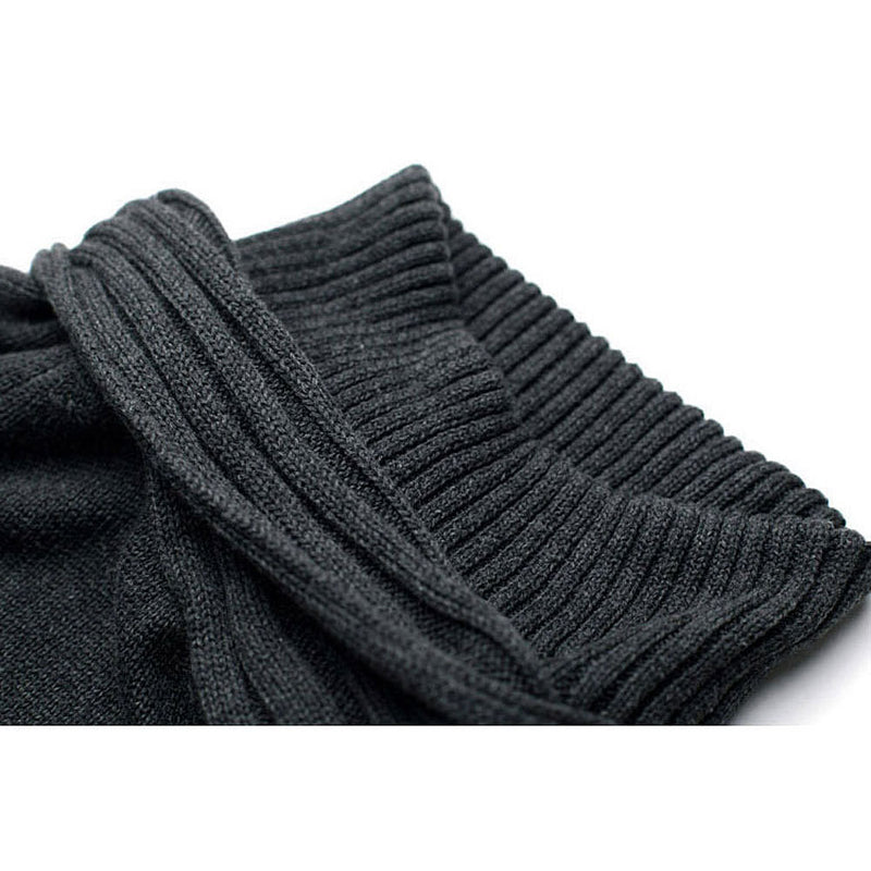 Men's Slim Knit Sweater Fashion Scarf Collar Base - WOMONA.COM