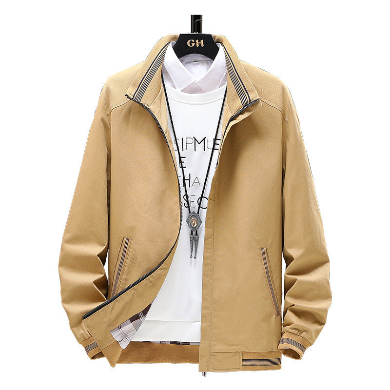 Cotton Casual Stand Collar Jacket Men's - WOMONA.COM