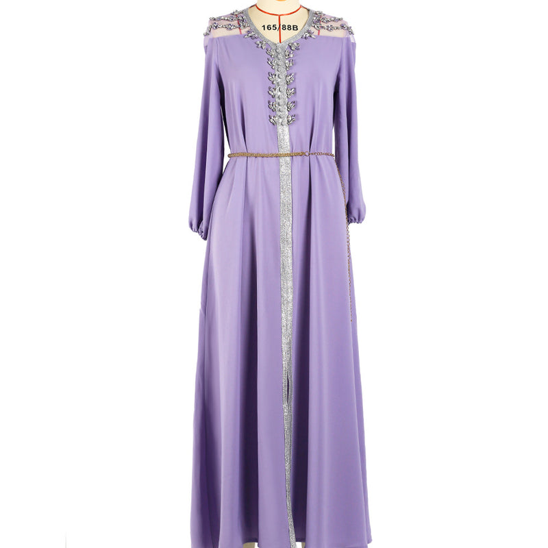 Rhinestone Decorative Dress - WOMONA.COM