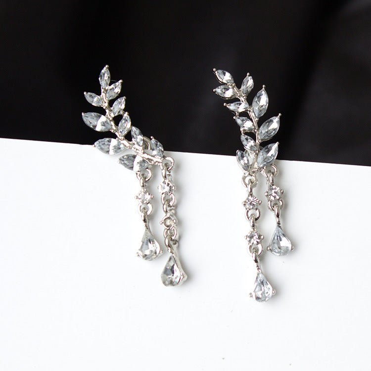 Leaf Tassel Earrings - WOMONA.COM