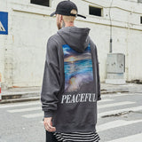 Loose Hoodie Autumn Landscape Print Sweatshirt - WOMONA.COM