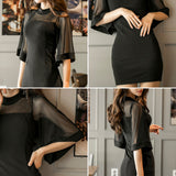 Fashion Mesh Bottoming Dress - WOMONA.COM