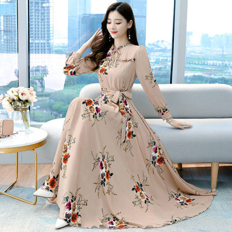 Waist Slimming Printed Dress - WOMONA.COM