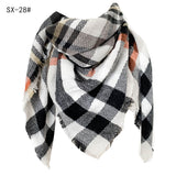 Cashmere-like Colorful Plaid Square Scarf - WOMONA.COM