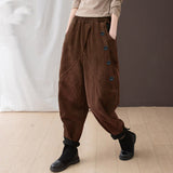 Women's Corduroy Harem Pants - WOMONA.COM