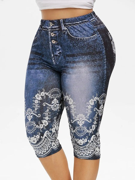 High Waist Capri Pants Jeggings - WOMONA.COM