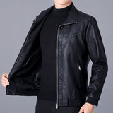 New Style Lapel Leather Jacket Men's - WOMONA.COM