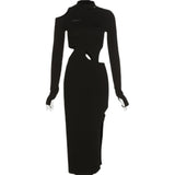 Hollow Long-sleeved Dress For Women - WOMONA.COM