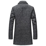 Men Casual Woolen Coat With Scarf - WOMONA.COM