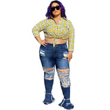 Trend Ripped Plus Size Women's Jeans - WOMONA.COM