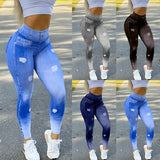 Denim Leggings Plus Size Sexy Sports - WOMONA.COM