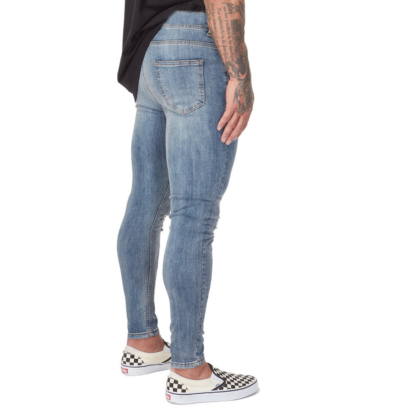 Washed Ripped Biker Jeans - WOMONA.COM