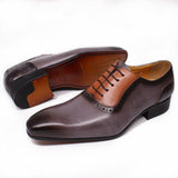 Men's Color Blocking Formal Leather Shoes - WOMONA.COM