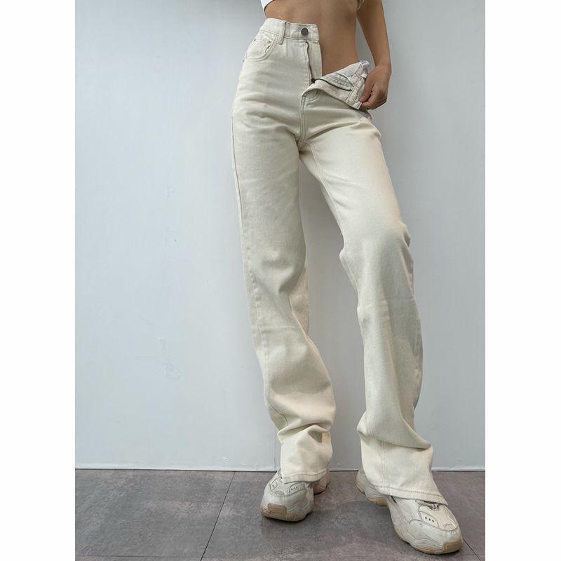 High-waisted Mopping Jeans - WOMONA.COM