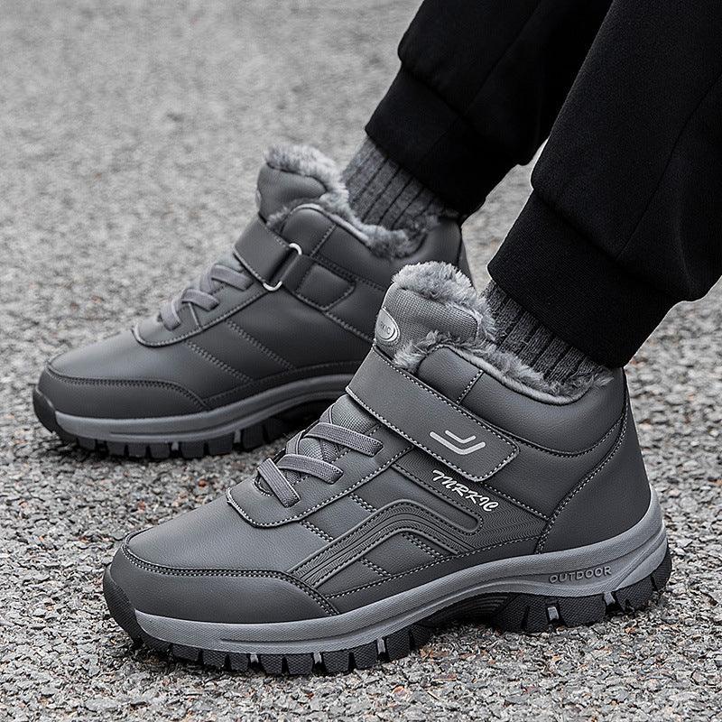 Men Warm Plush Velcro Snow Boots - WOMONA.COM