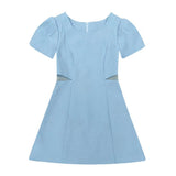 Slimming Puff Sleeve Short-sleeved Elegant Midriff Outfit - WOMONA.COM