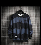 Two-tone Tie-dye Plus Size Loose Casual Men's Sweater - WOMONA.COM