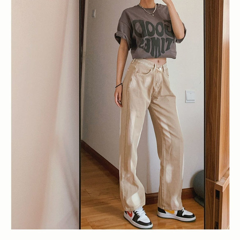 Straight Wide Leg Pants - WOMONA.COM