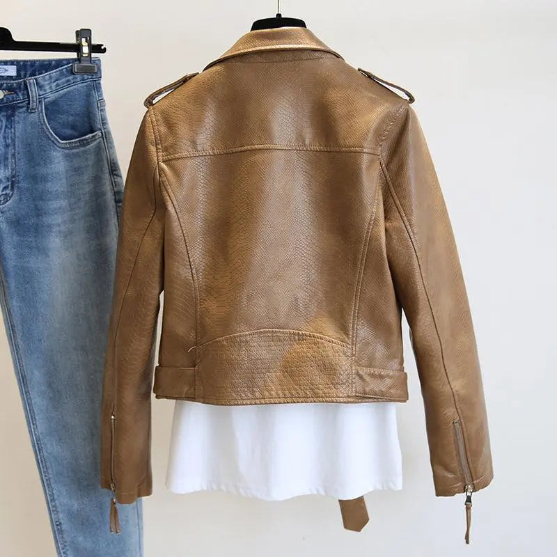 Leather Jacket Spring And Autumn - WOMONA.COM