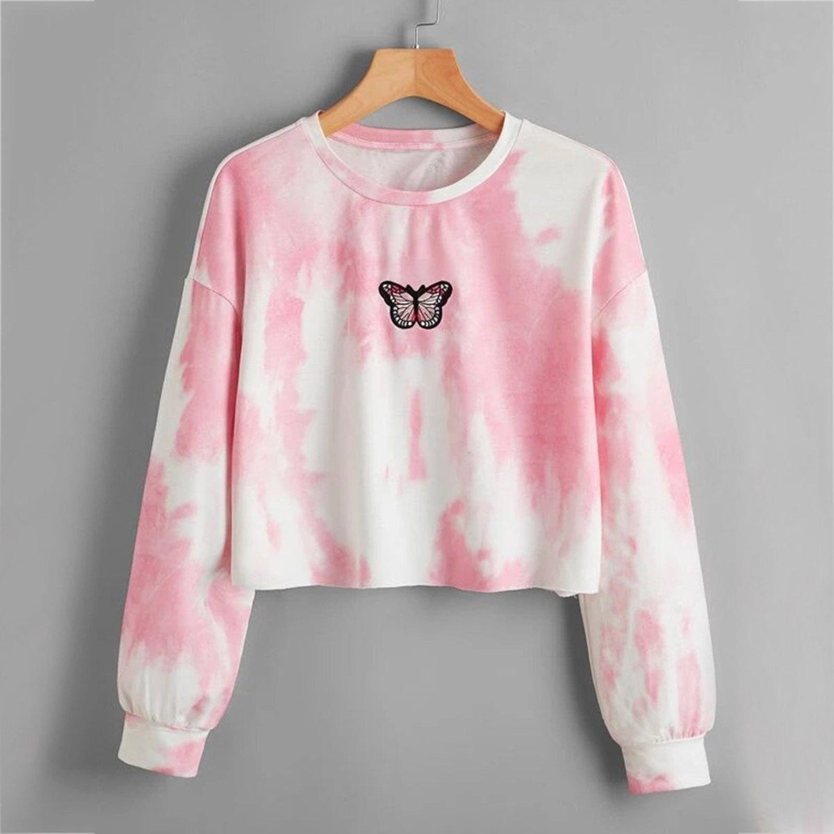 Rainbow Tie Dye Print Sweatshirt - WOMONA.COM