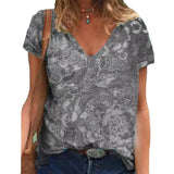 Short Sleeve Loose Plus Size T-shirt Top - WOMONA.COM