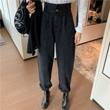 Denim Straight Wide Leg Pants Women - WOMONA.COM