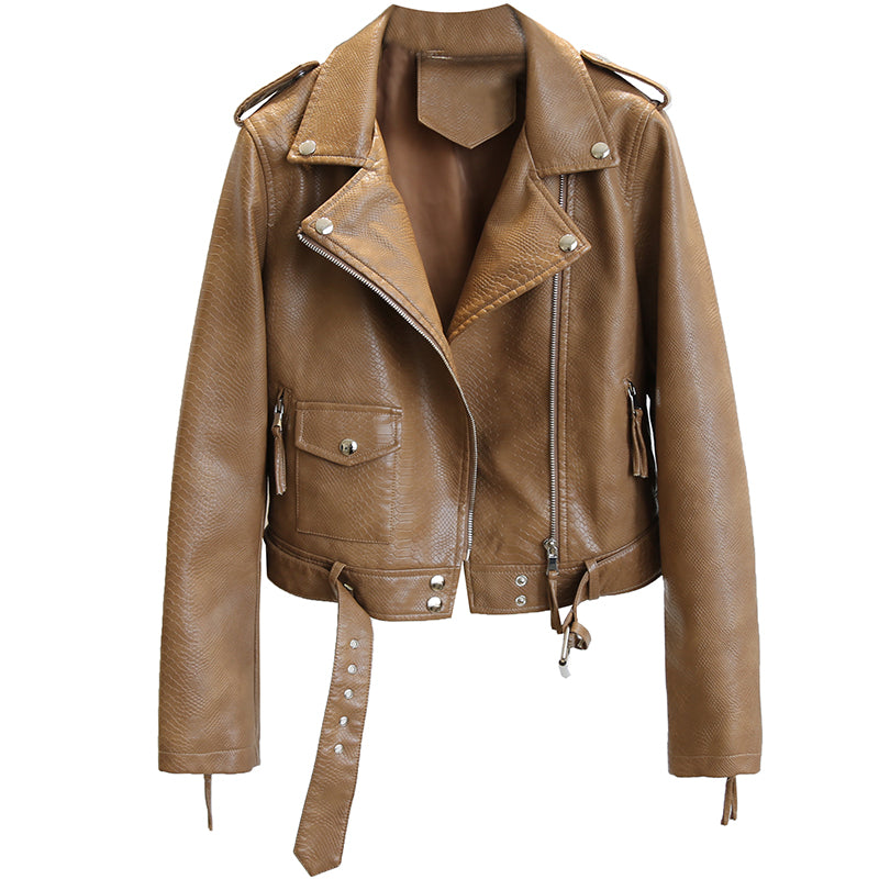 Leather Jacket Spring And Autumn - WOMONA.COM