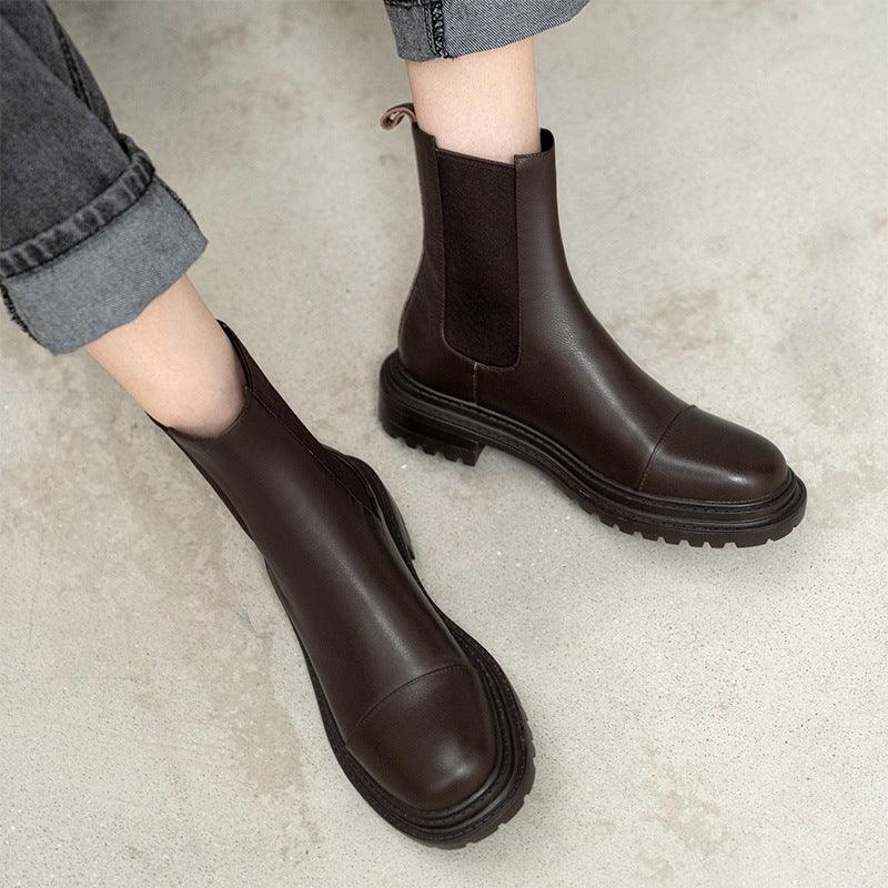 Simple Platform Martin Boots - WOMONA.COM