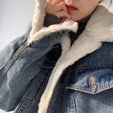 Wool Denim Jacket Women Short - WOMONA.COM